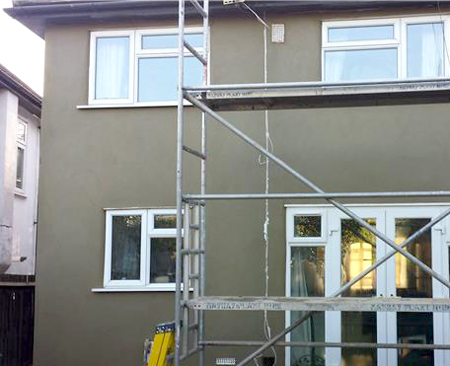 Exterior wall rendering on a house in Croydon